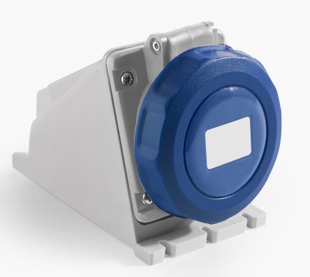 RS PRO IP67 Blue Wall Mount 2P + E Industrial Power Socket, Rated At 16A, 200 → 250 V [0]; 214-4209
