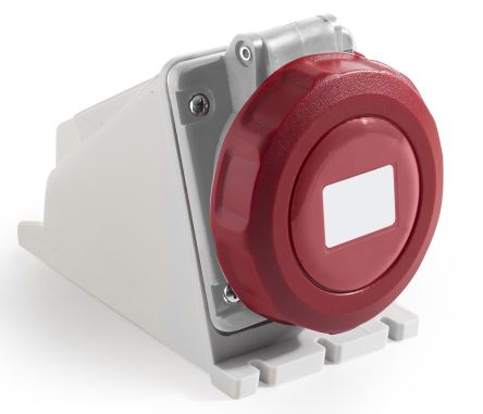 RS PRO IP67 Red Wall Mount 3P + E Industrial Power Socket, Rated At 32A, 380 → 415 V [0]; 214-4233