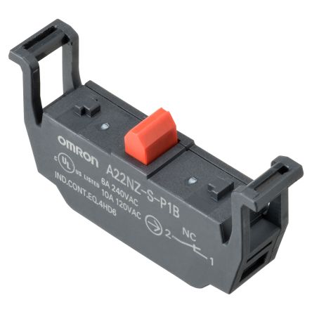 Omron Contact Block for Use with A22NZ-A-C01, A22NZ-H-01, 1NC [A22NZ-S-P1B]; 214-7021