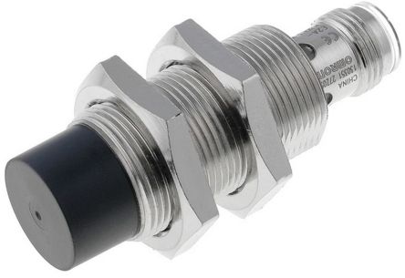 Omron Inductive Threaded Barrel Proximity Sensor, M18, 16 mm Detection, PNP NO, 12 → 24 V dc [E2A-S18KN16-M1-B1]; 214-7065