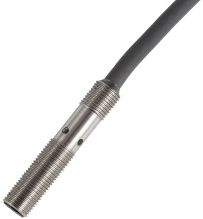Omron Inductive Threaded Barrel Proximity Sensor, M5, 1.2 mm Detection, PNP NO, 10 → 30 V dc [E2E-S05S12-WC-B1 5M]; 214-7082