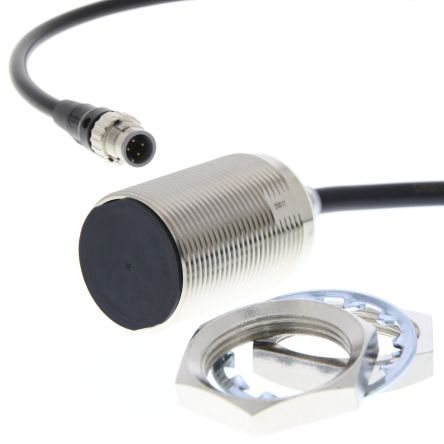 Omron Inductive Threaded Barrel Proximity Sensor, M30, 23 mm Detection, PNP NO, 10 → 30 V dc [E2E-X23B1T30-M1TJ 0.3M]; 214-7085