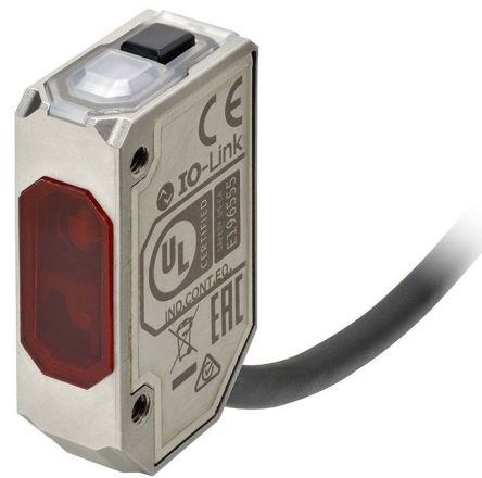 Omron Background Suppression Photoelectric Sensor, Block Sensor, 10 → 80 mm Detection Range [E3AS-L80MT 2M]; 214-7124