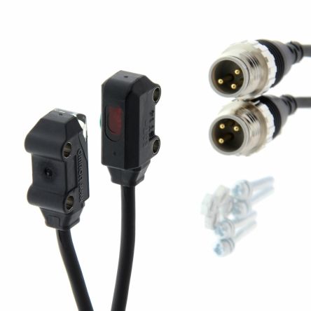 Omron Through Beam Photoelectric Sensor, Block Sensor, 1 m Detection Range [E3T-ST14-M5J 0.3M]; 214-7142