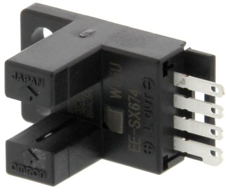 Omron Through Beam Photoelectric Sensor, Slot Sensor, 5 mm Detection Range [EE-SX674R]; 214-7161