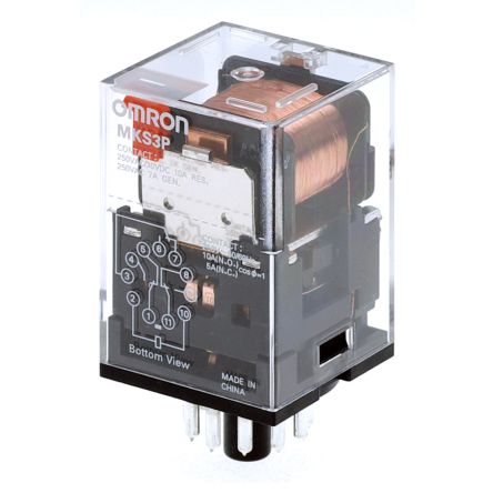 Omron Plug In Relay, 230V ac Coil, 10A Switching Current, 3PDT [MKS3P-5 230VAC]; 214-7238