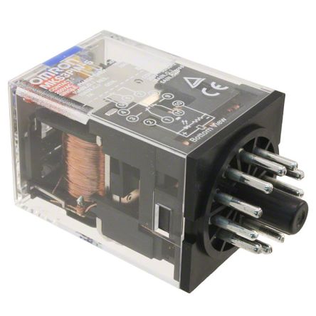 Omron Plug In Non-Latching Relay, 12V dc Coil, 10A Switching Current, 3PDT [MKS3PIN-5 12VDC]; 214-7240