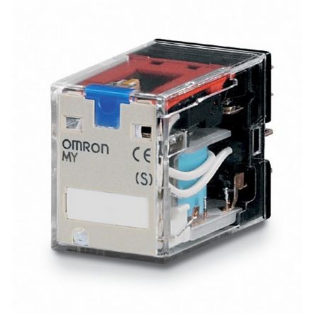 Omron Plug In Non-Latching Relay, 100 V dc, 110 V dc Coil, 5A Switching Current, 4PDT [MY4IN1 100/110VDC (S)]; 214-7248