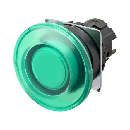 Omron A22N Series Green Momentary Push Button Head, 22mm Cutout [A22NZ-BMM-TGA]; 214-7797