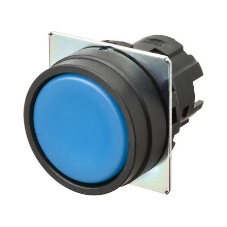 Omron A22N Series Blue Momentary Push Button Head, 22mm Cutout [A22NZ-BNM-NAA]; 214-7800