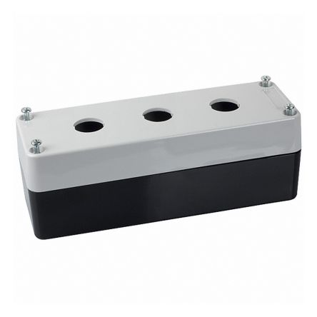 Omron White/Black A22Z Enclosure - 3 Hole 22mm Diameter [A22Z-B103]; 214-7825