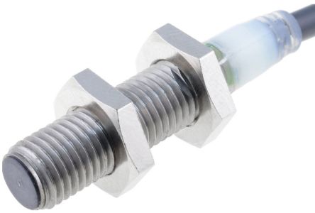 Omron Inductive Threaded Barrel Proximity Sensor, M8, 2 mm Detection, 2-Wire NC, 12 → 24 V dc [E2A-S08KS02-WP-D2 2M]; 214-7851