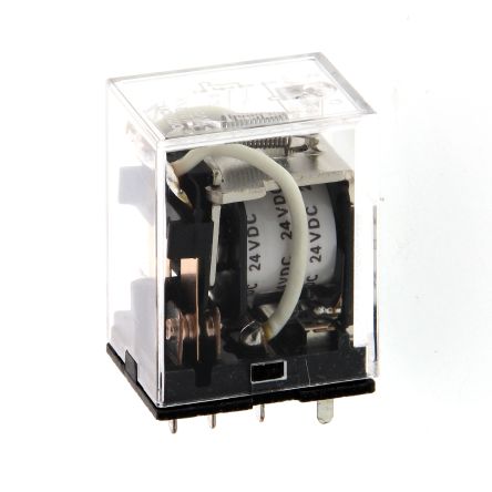 Omron Plug In Non-Latching Relay, 24V ac Coil, 10A Switching Current, DPDT [LY2I4N 24VAC]; 214-7951