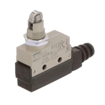 Omron SHL Series Plunger Limit Switch, 1NC/1NO, IP67, SPDT, Zinc Housing, 125V ac Max, 10A Max [SHL-Q2255-01]; 214-7957
