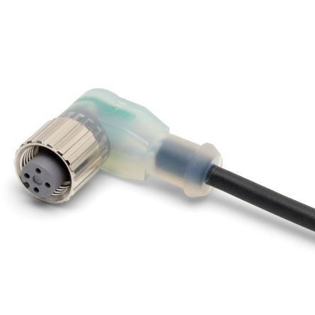 Omron Right Angle Female 4 way M12 to Unterminated Sensor Actuator Cable, 10m [XS2F-M12PVC4A10MPLED]; 214-7988