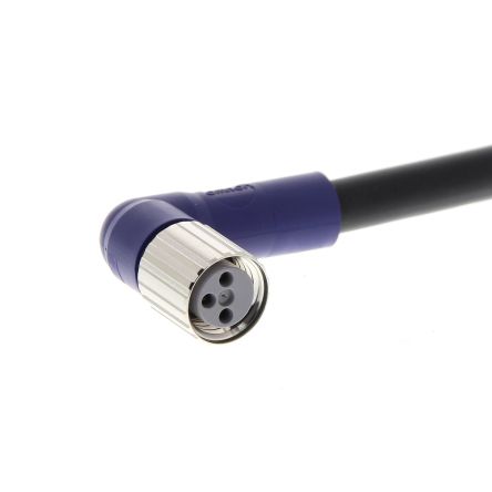 Omron Right Angle Female 3 way M8 to Unterminated Sensor Actuator Cable, 2m [XS3F-LM8PVC3A2M]; 214-7996