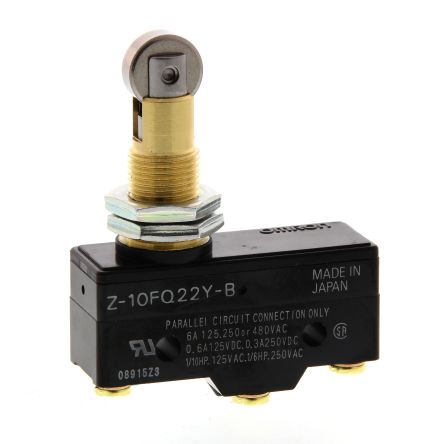 Omron Plunger Limit Switch, IP00, SPDT, Plastic Housing, 240V ac Max, 10A Max [Z-10FQ22Y-B]; 214-8023
