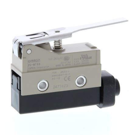 Omron Hinge Lever Limit Switch, 1NC/1NO, IP67, SPDT, Metal Housing, 240V ac Max, 15A Max [ZC-W155]; 214-8027