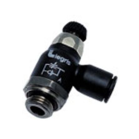 Legris 7060 Series Threaded Flow Regulator, G 3/8 Male Inlet Port, 12mm Tube Inlet Port x 12 Tube Outlet Port [7060 12 17]; 214-8191