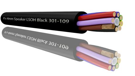 RS PRO 8 Core, 4 mm² CSA, 16mm od, 100m, Black [0]; 215-2409