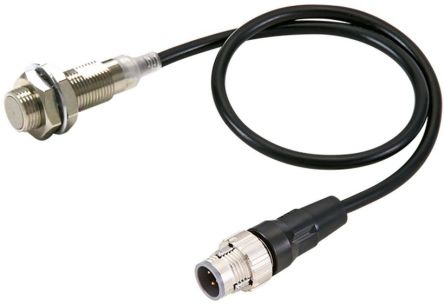 Omron Inductive Threaded Barrel Proximity Sensor, M12, 4 mm Detection, PNP NO, 10 → 30 V dc [E2E-X4B1T12-M1TJ 0.3M]; 215-7749