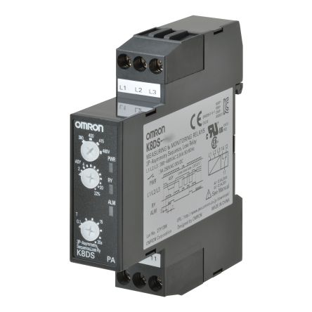 Omron Phase Monitoring Relay, 3 Phase, SPDT [K8DS-PA2]; 215-7854