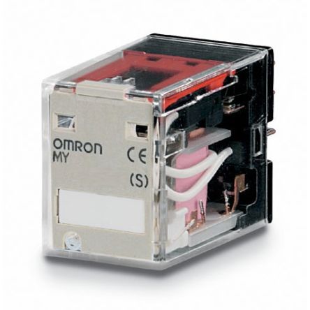 Omron Plug In Non-Latching Relay, 12V ac Coil, 10A Switching Current, DPDT [MY2N AC12(S)]; 215-7869
