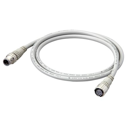 Omron Straight Female 4 way M12 to Straight Male M12 Sensor Actuator Cable, 10m [XS5W-D421-J81-F]; 215-7941