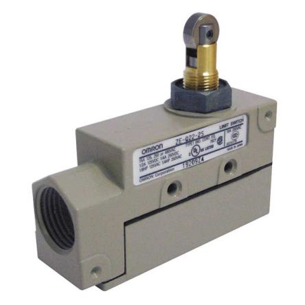 Omron Roller Plunger Limit Switch, NO/NC, IP60, SPDT, 250V ac ac Max, 15A Max [ZE-Q21-2G]; 215-7953