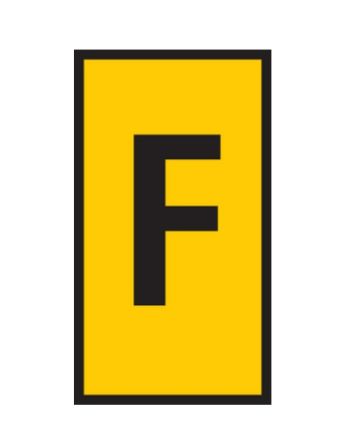HellermannTyton WIC Snap On Clip On Cable Marker, Yellow, Pre-printed "F", 2.8 → 3.8mm Cable, for Cables and [561-02064 WIC2-F-PA66-YE]; 215-8614