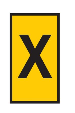 HellermannTyton WIC Snap On Clip On Cable Marker, Yellow, Pre-printed "X", 4.3 → 5.3mm Cable, 561-03244 [561-03244 WIC3-X-PA66-YE]; 215-8733