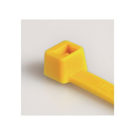 HellermannTyton Cable Tie, 365mm x 7.6 mm, Yellow Polyamide 6.6 (PA66), Pk-100 [116-15014 T150R(H)-PA66-YE]; 215-9123
