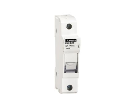 Lovato 32A Rail Mount Fuse Holder for 10 x 38mm Fuse, 1P, 690V ac [FB01D1P]; 216-8276