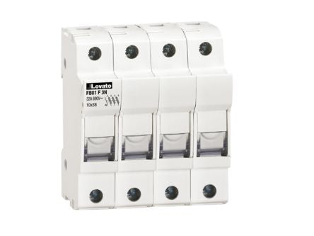 Lovato 32A Rail Mount Fuse Holder, 3P+N, 690V ac [FB01F3N]; 216-8281