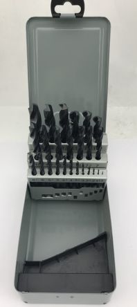 RS PRO 25-Piece Twist Drill Bit Set for Multi-Material, 13mm Max, 1mm Min, High Speed Steel Bits [0]; 216-8657