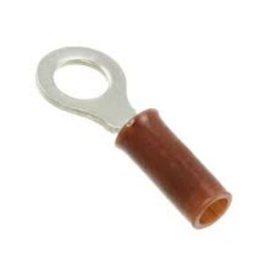 TE Connectivity, STRATO-THERM Insulated Ring Terminal, M4 / #8 Stud Size, Brown [1577620-1]; 217-5377