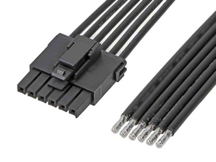 Molex 6 Way Female Ultra-Fit Unterminated Wire to Board Cable, 600mm [217466-1063]; 219-3024