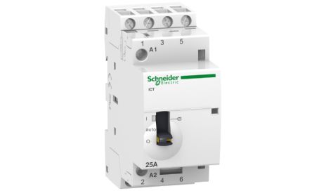 Schneider Electric Acti9 iCT Contactor, 24 V Coil, 4-Pole, 25 A, 4NO [A9C21134]; 220-1197