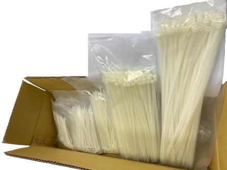 RS PRO Cable Tie, 100, 150, 203, 280, 385mm x 2.5, 3.6, 4.6, 4.8 mm, Natural Nylon, Pk-1 [0]; 220-6253