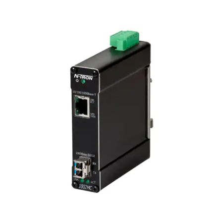 N-Tron RJ45 Media Converter, Multi Mode, 10/100 Mbps, 1000 Mbps, Half/Full Duplex 550m [1002MC-SX]; 220-8474