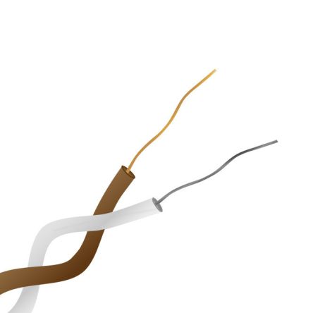 RS PRO Type T Thermocouple Cable/Wire, 100m, Unscreened, PTFE Insulation, +260°C Max, 1/0.315mm [0]; 220-9503