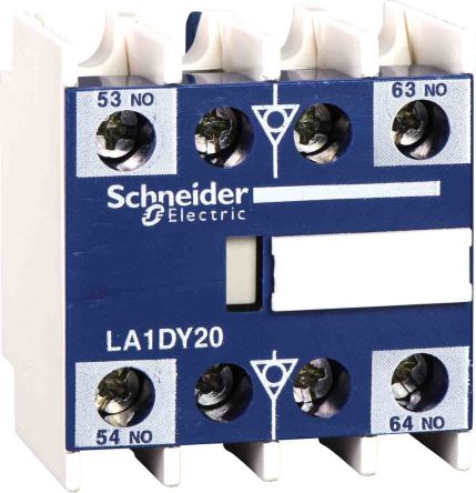 Schneider Electric Auxiliary Contact Block, 2NO, Tesys LA1 [LA1DY20]; 221-1112