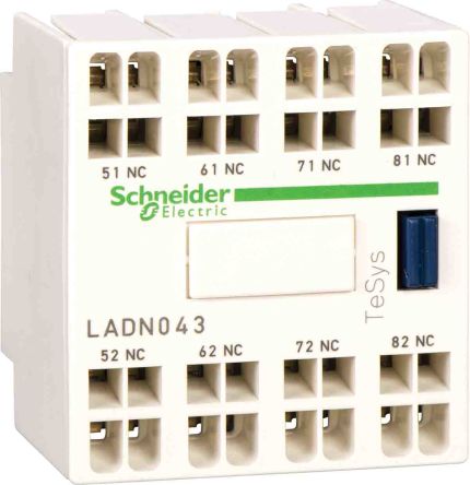 Schneider Electric Auxiliary Contact Block, 4NC, Tesys LADN [LADN043]; 221-1132