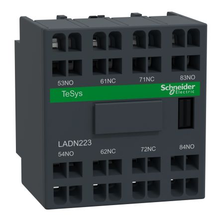 Schneider Electric Auxiliary Contact Block, 4 Contact, 2NC + 2NO, Front Mount, Tesys LADN [LADN223]; 221-1135