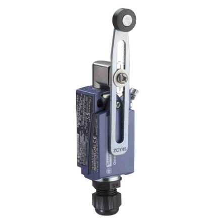 Telemecanique Sensors XCKD Series Roller Lever Limit Switch, 2NC/1NO, IP66, IP67, DP, Zinc Alloy Housing, 600V ac Max, [XCKD3945P16EX]; 221-1890