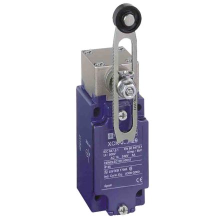 Telemecanique Sensors XCKJ Series Spring Return without Operating Lever Limit Switch, 1NC/1NO, IP66, DP, Zinc Alloy [XCKJ105]; 221-1891