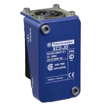 Telemecanique Sensors ZC2J Series Limit Switch, 1CO, IP65, SP, Metal Housing, 240V ac Max, 10A Max [ZC2JD18]; 221-2043