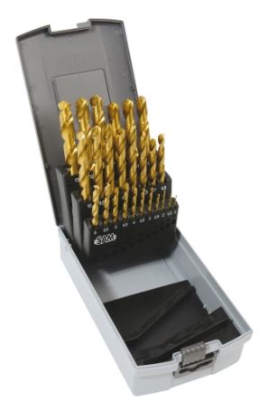 SAM 25-Piece Twist Drill Bit Set for Metal, 13mm Max, 1mm Min [F2-C25]; 221-6042