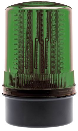 Moflash LED201 Series Green Multiple Effect Beacon, 24 V, Box Mount, Surface Mount, LED Bulb, IP65 [LED201-02-04]; 222-2009
