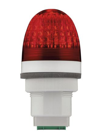 RS PRO Red Steady Beacon, 12 V ac/dc, 24 V ac/dc, Panel Mount, LED Bulb, IP66 [0]; 222-2437